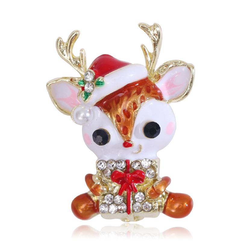 Factory direct sales of creative and light luxury Korean new best-selling oil-drip Christmas style light luxury creative retro brooches, simple and fashionable accessory pins in stock Item Picture