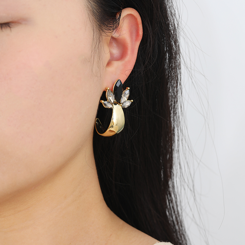 Korean-style light luxury, individual and cold style, InS-style crystal fashion earrings, stud earrings and butterfly accessories Specification image