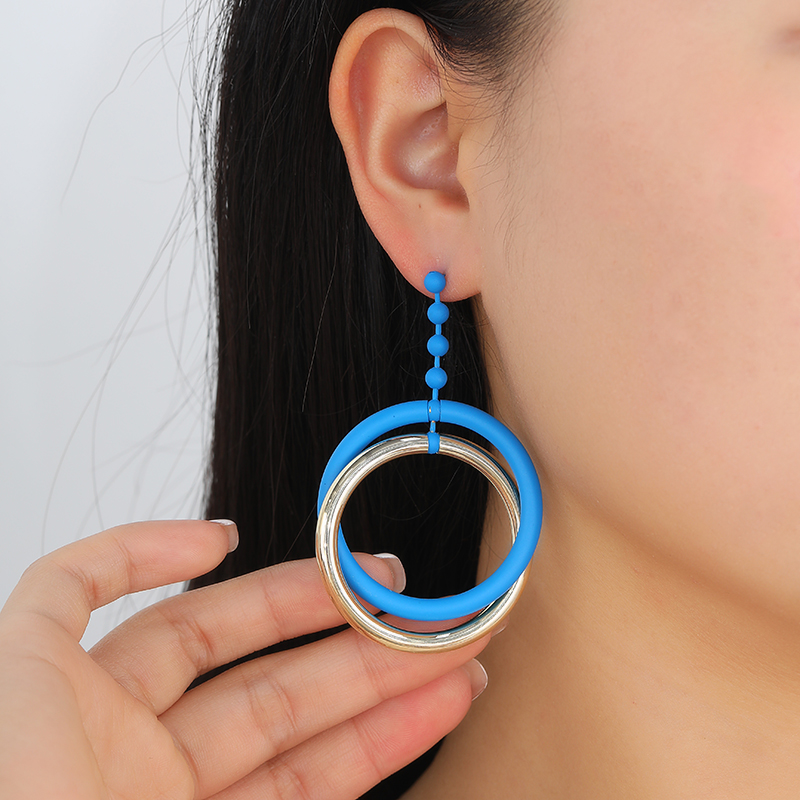 Korean-style light luxury fashion exaggerated Morandi color grand earrings, stud earrings and butterfly accessories Specification image