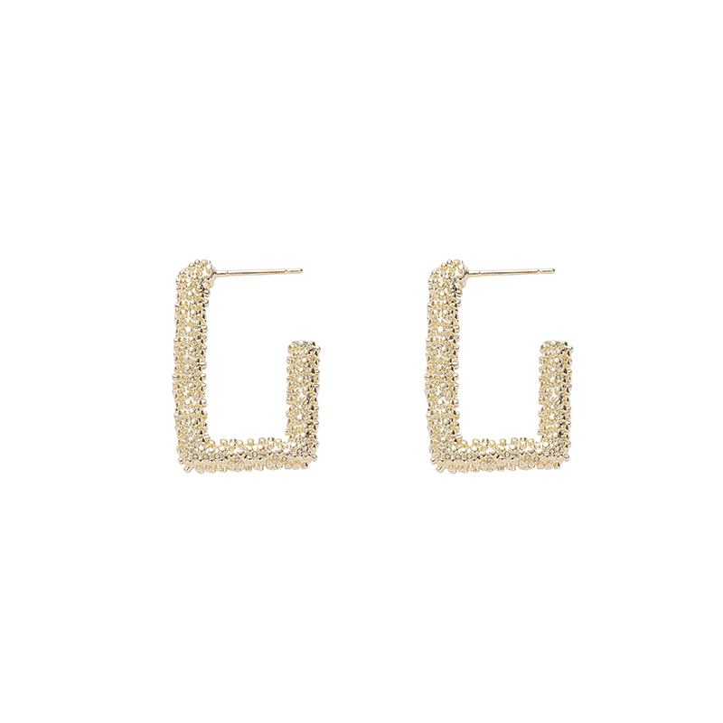Korean-style light luxury, fashionable and individual square ring, elegant and versatile French earrings, stud earrings and butterfly accessories Item Picture