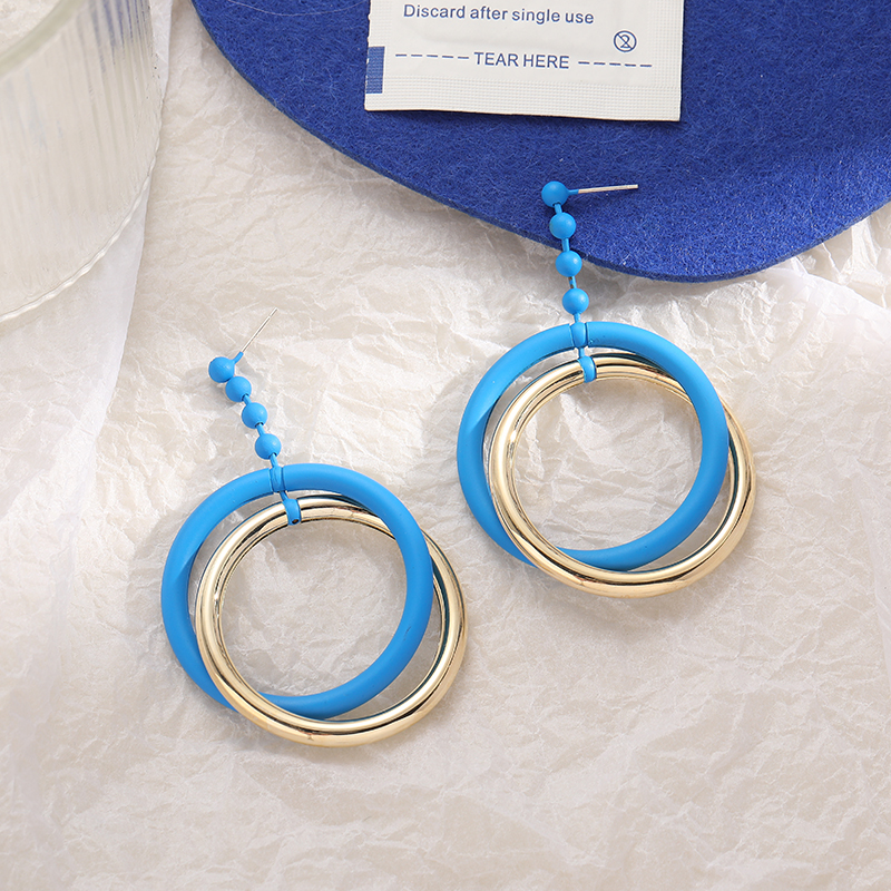 Korean-style light luxury fashion exaggerated Morandi color grand earrings, stud earrings and butterfly accessories details Picture