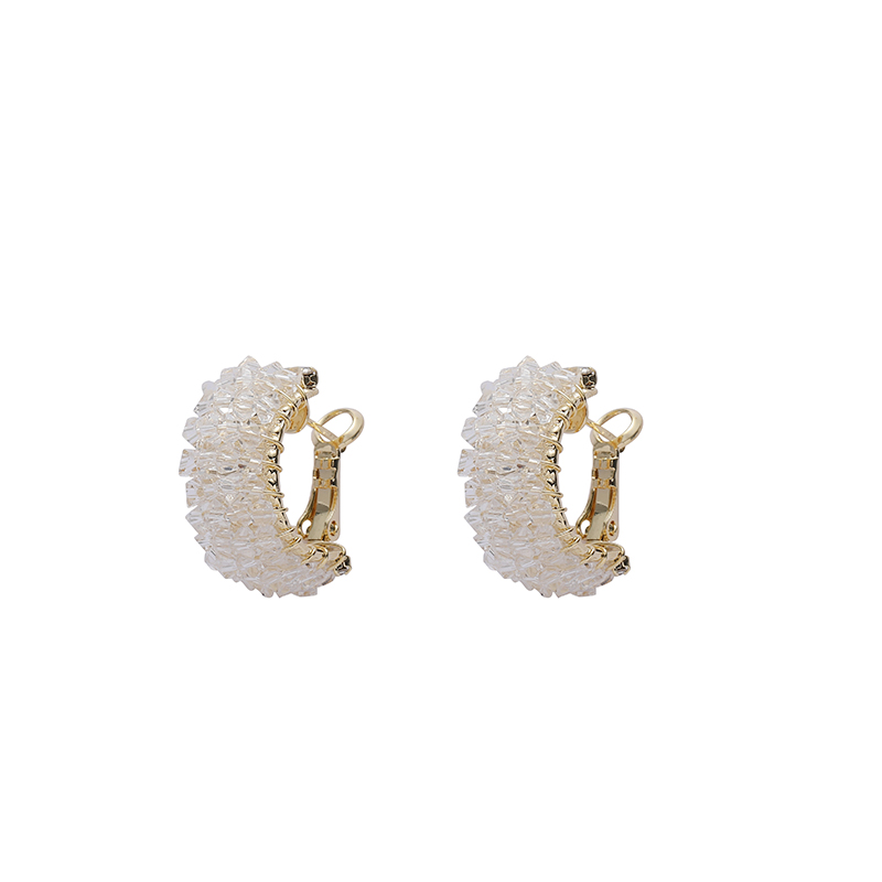 Korean-style handcrafted crystal hand-woven earrings, stud earrings and butterfly accessories Item Picture