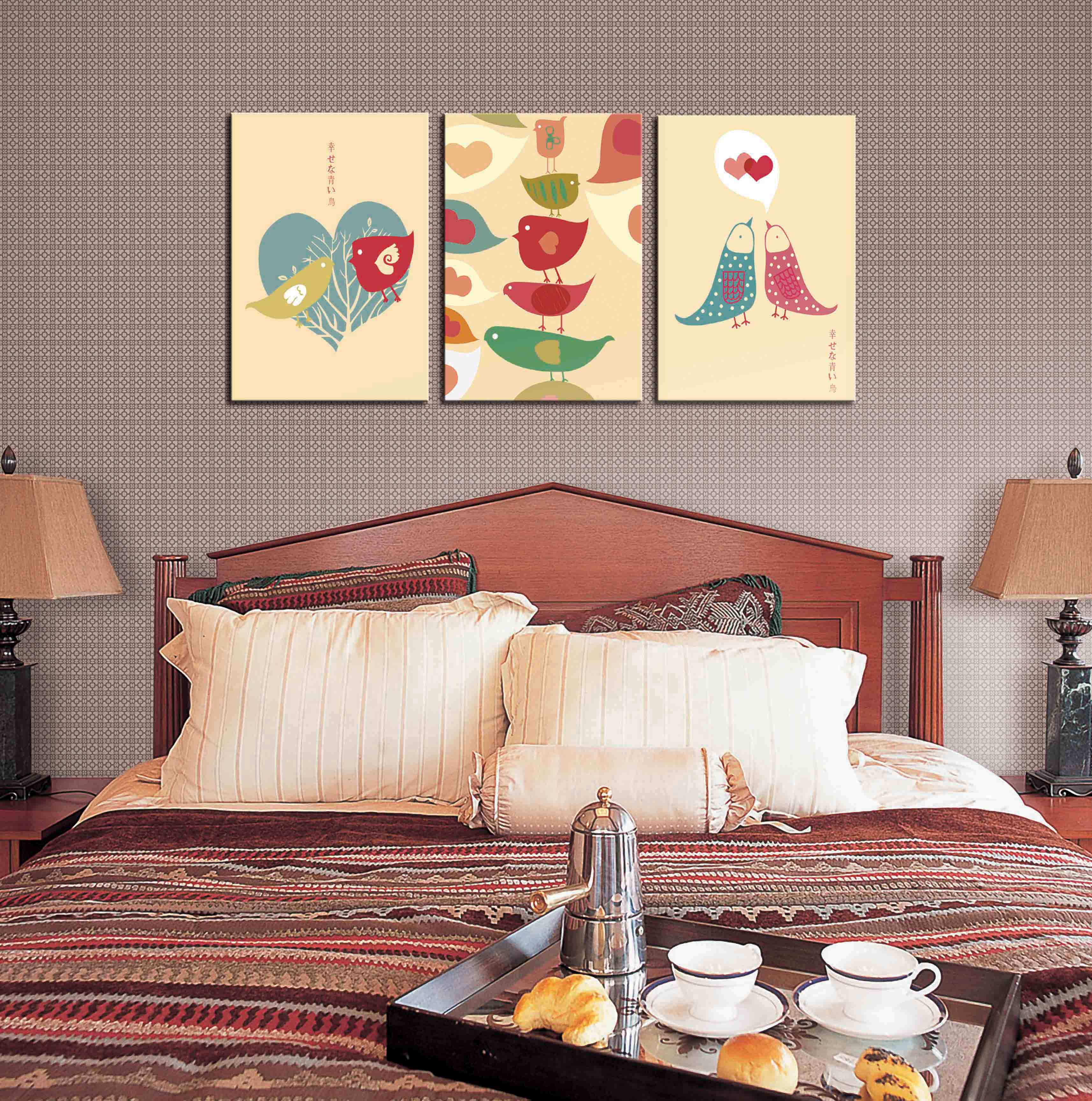 Frameless painting, spray painting, green plant painting, decorative painting, apartment and hotel matching painting, one-piece consignment, factory oilpainting, living room and dining room triptyl painting, decorative painting, landscape abstract modern style, large quantity discount, Jiusheng Application Scenario