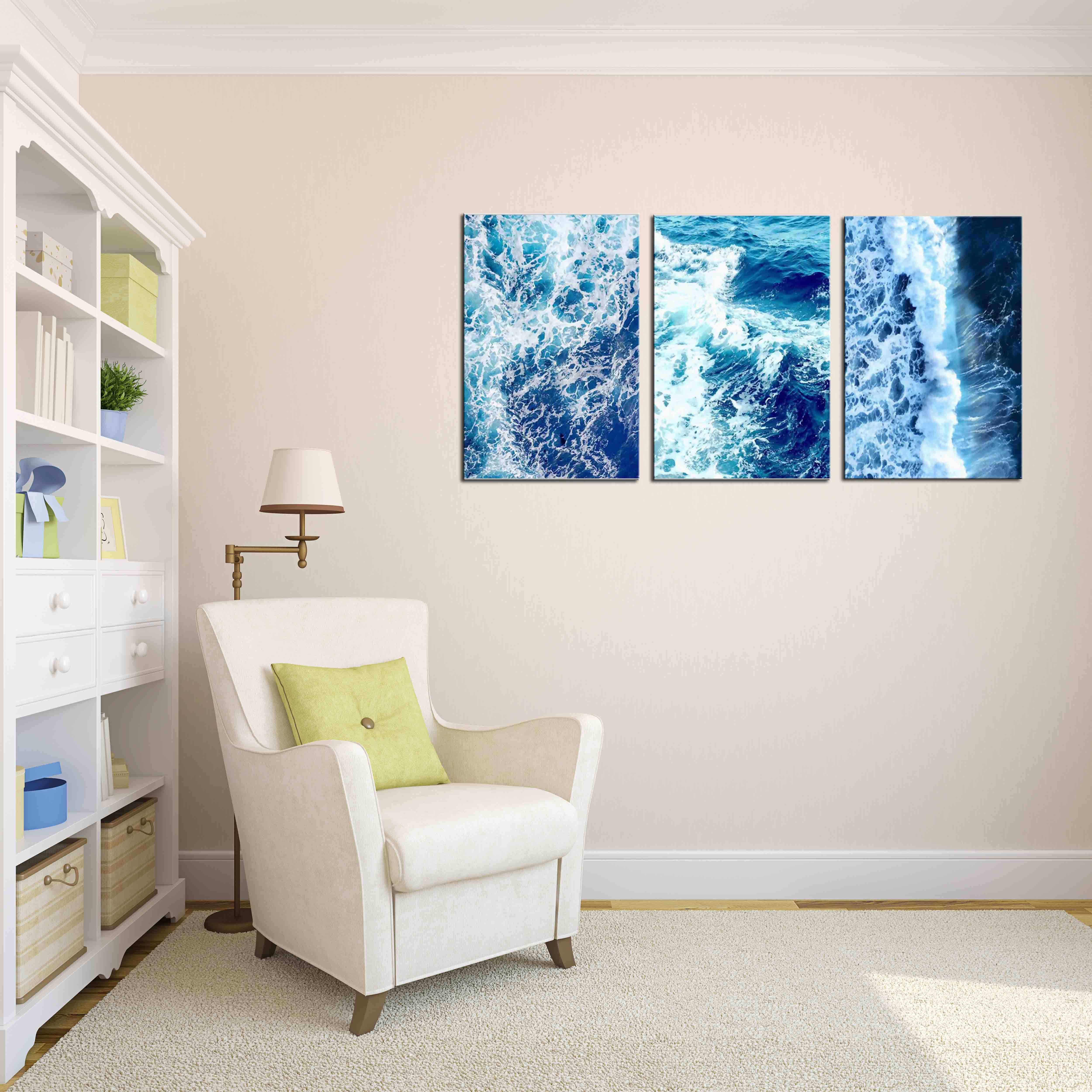 Frameless paintings, spray paintings, green plant paintings, decorative paintings, apartment and hotel accessories, one-piece consignment, factory oilpainting, living room and dining room triptyl paintings, decorative paintings, landscape abstract modern style, large quantity discount, Jiusheng