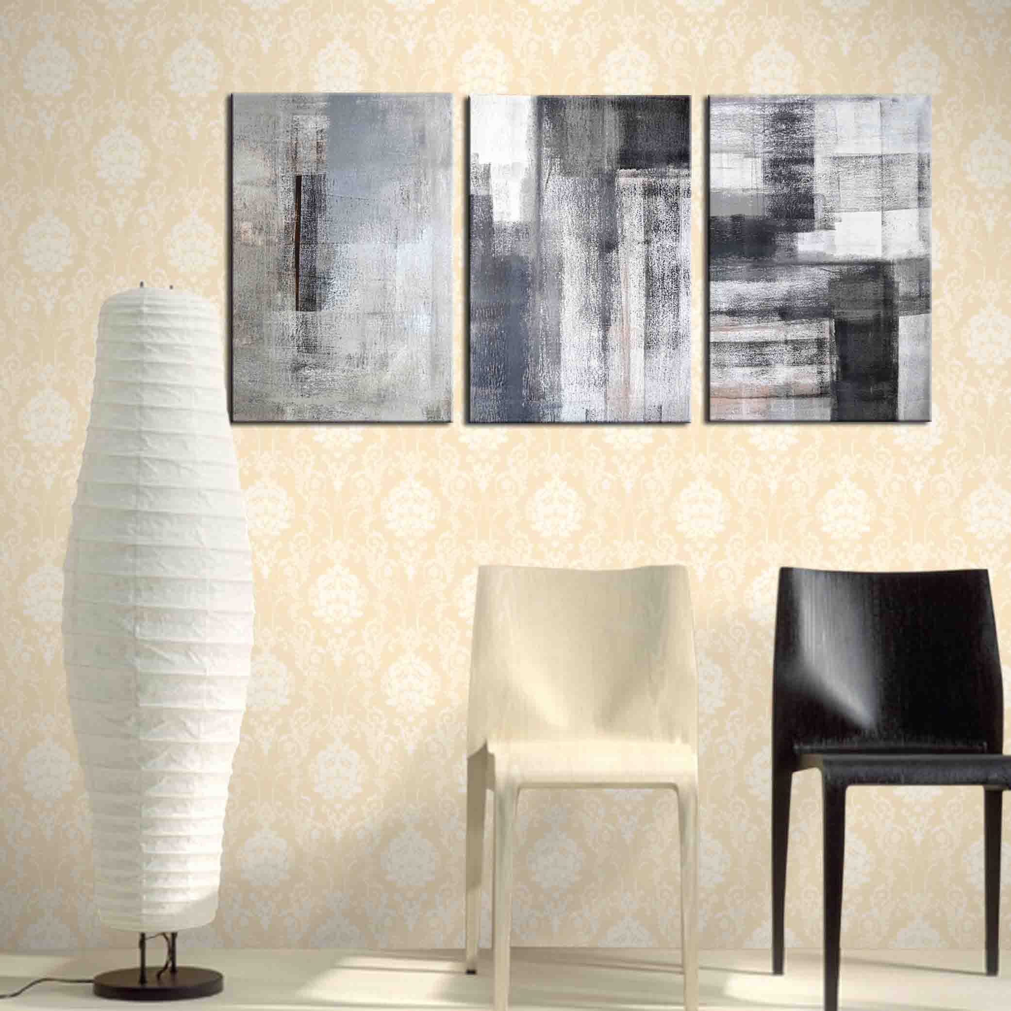 Frameless paintings, spray paintings, green plant paintings, decorative paintings, apartment and hotel accessories, one-piece consignment, factory oilpainting, living room and dining room triptyl paintings, decorative paintings, landscape abstract modern style, large quantity discount, Jiusheng details Picture