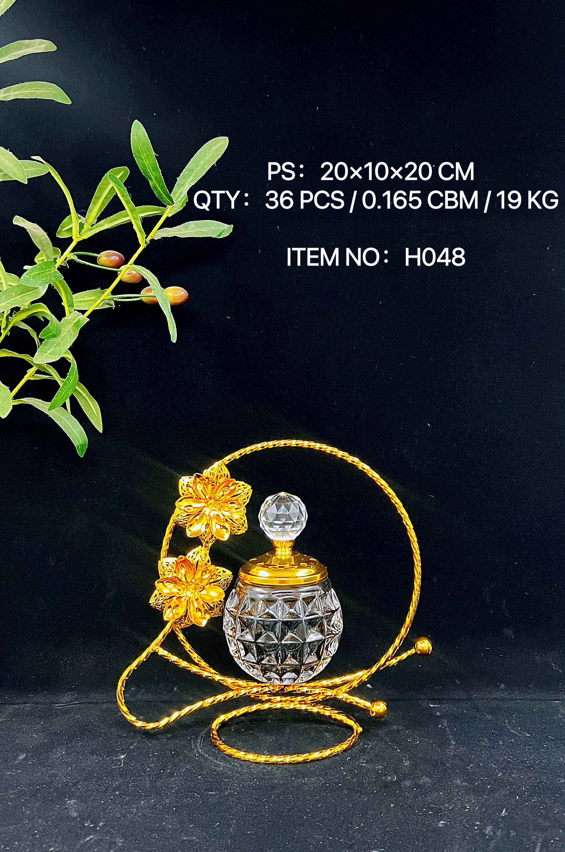 New metal crystal incense burner, Middle Eastern-style home decoration items, gifts and handicrafts, multiple styles H048