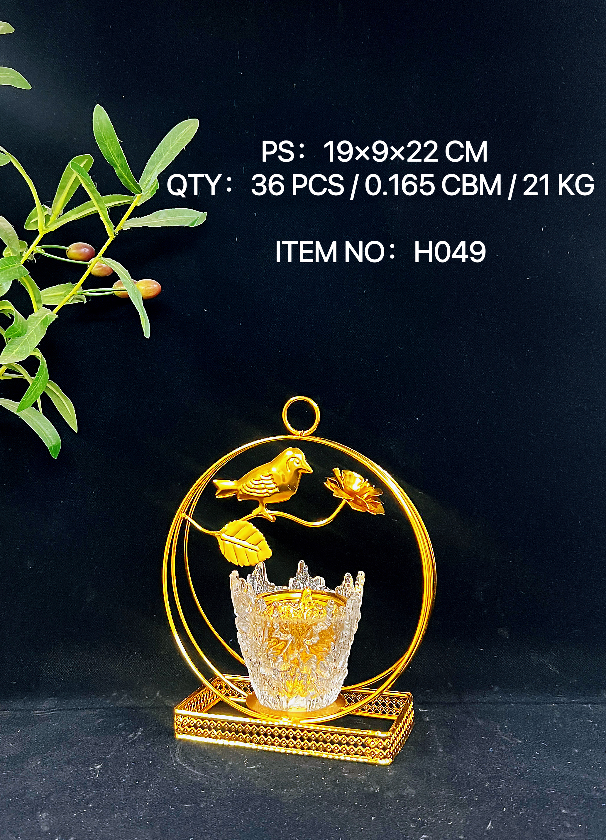 New metal crystal incense burner, Middle Eastern-style home decoration items, gifts and handicrafts, multiple styles H048 details Picture