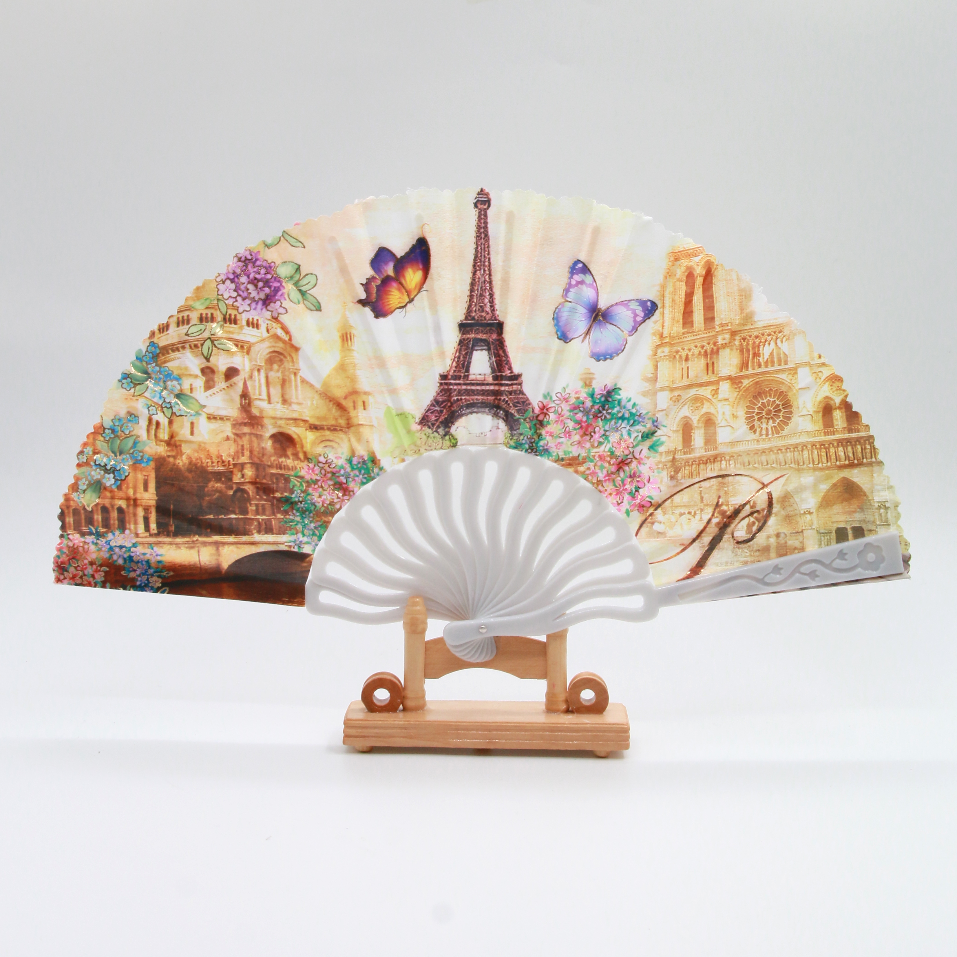 扇子古风折扇中国风跳舞蹈扇夏季女日式复古典日用扇折叠扇子摆摊S形铁塔