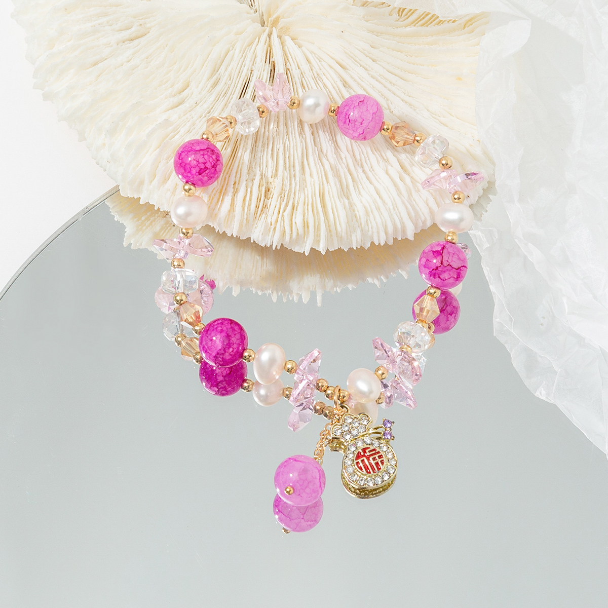 小福袋手链女韩版森系小仙女水晶手饰品ins风小众设计串珠手串