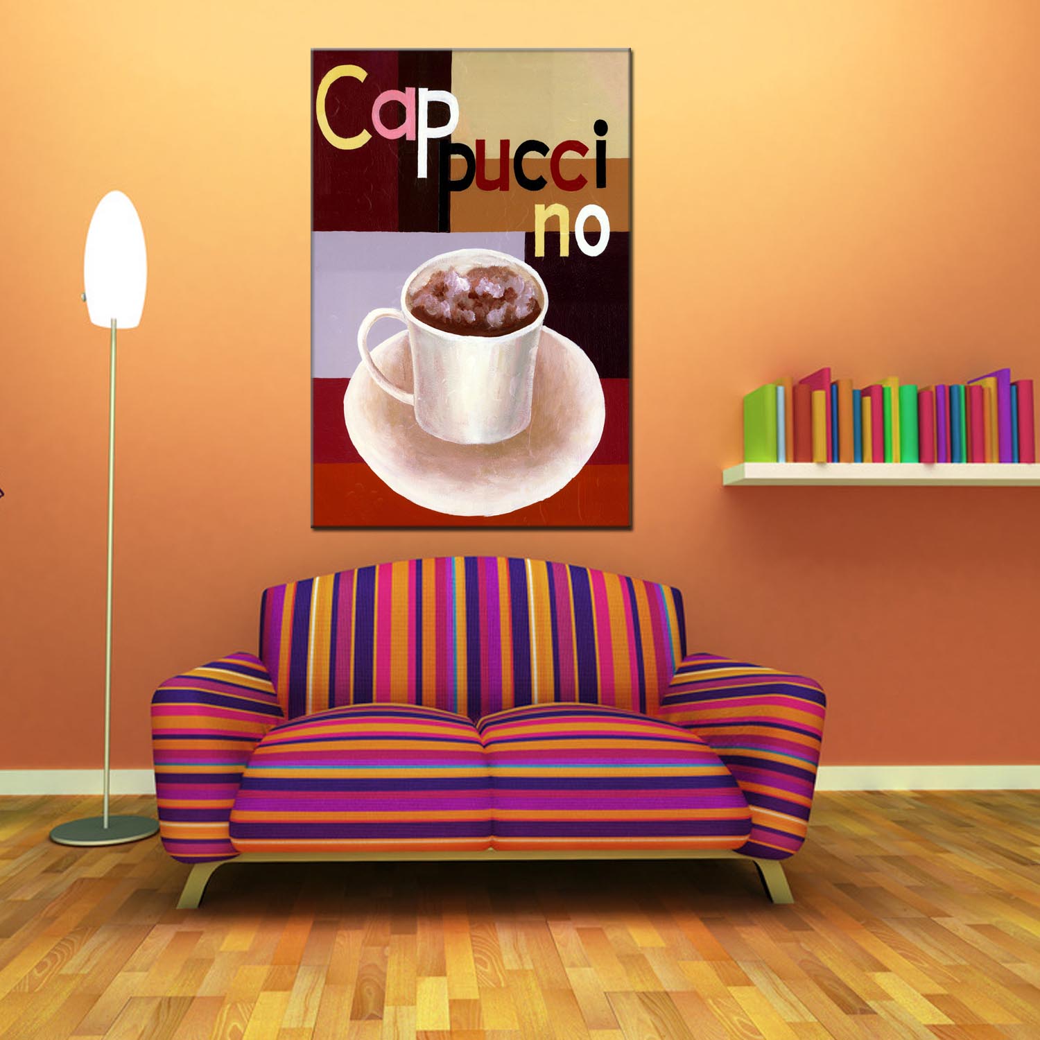 Coffee cup oilpainting decorative paintings, apartment and hotel matching paintings, one-piece consignment factory, oilpainting, living room and dining room triptyl decorative paintings, landscape abstract modern style, customizable oilpainting styles, Jiusheng Item Picture