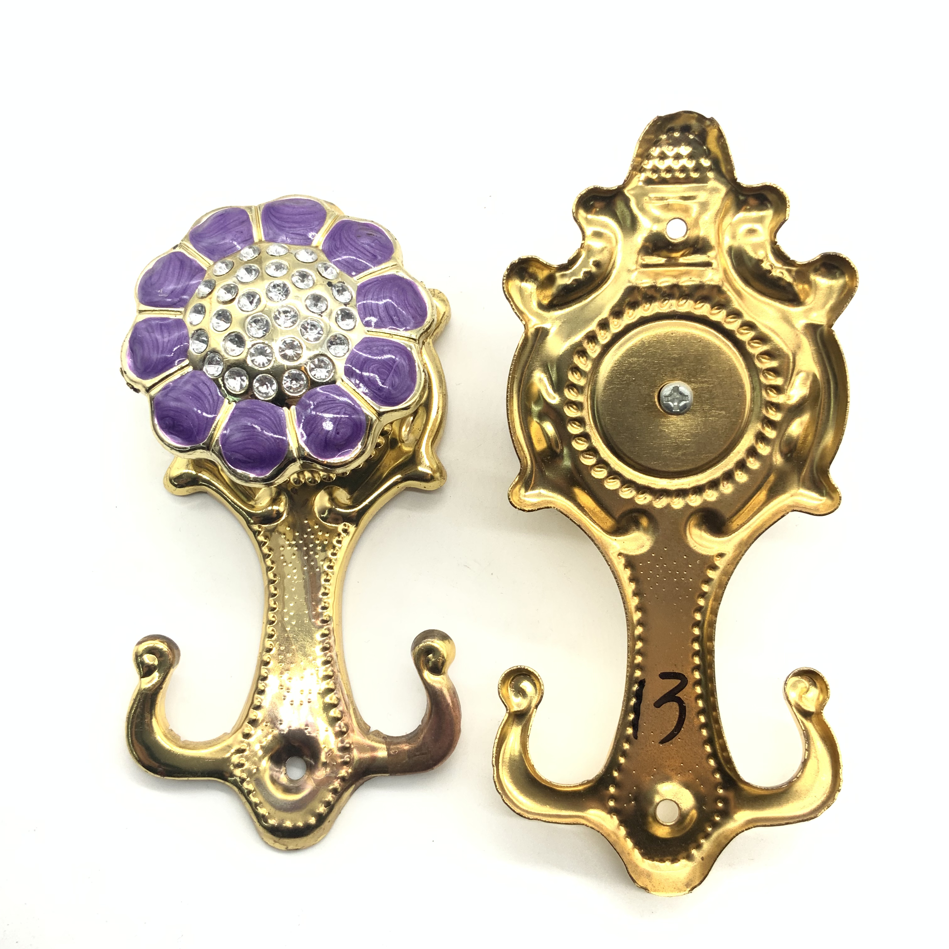 Shuzan Simple Alloy Seamless Hook Curtain Strap Wall Hook 2-set Strong Adhesive Hook Curtain Accessory A123 003 details Picture