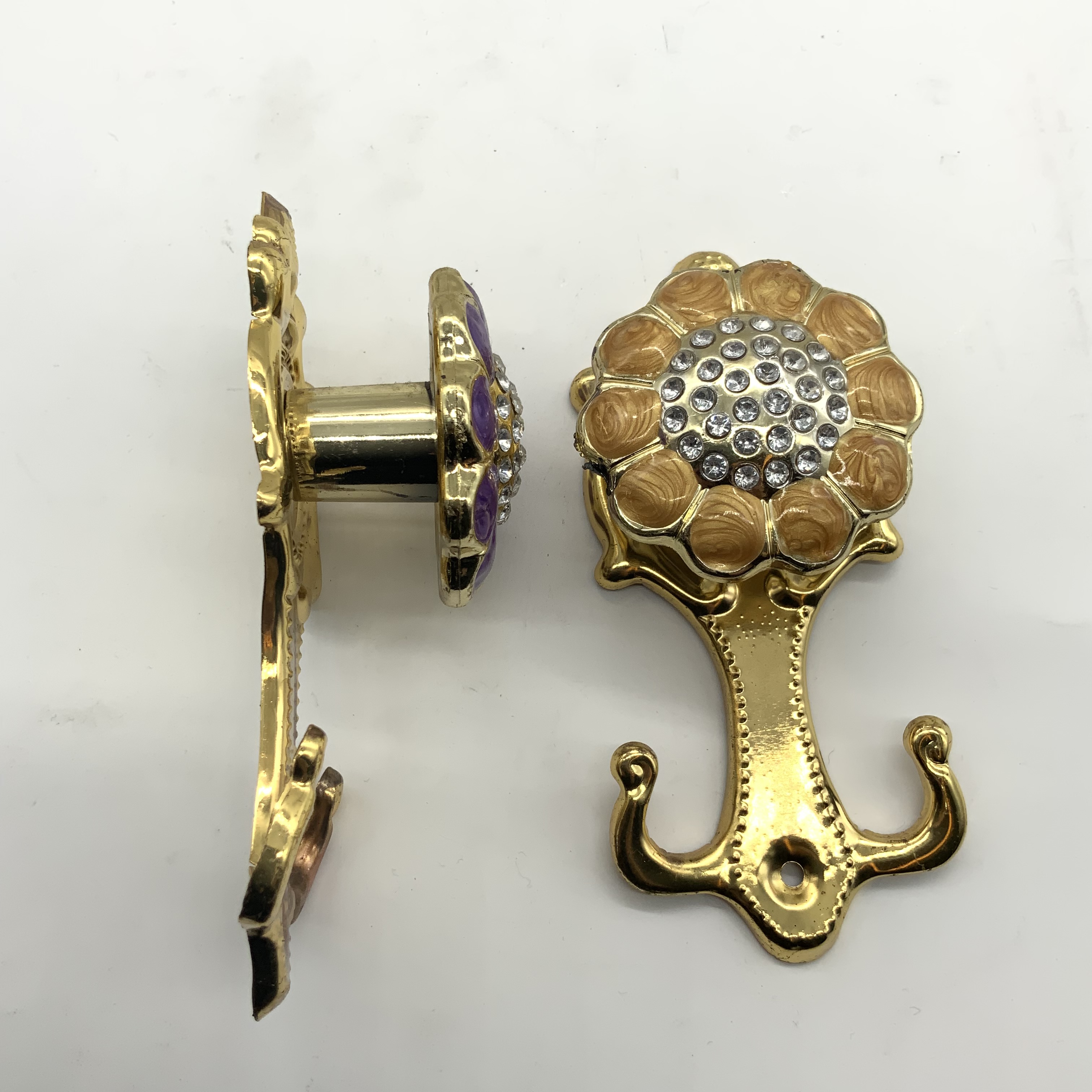 Shuzan Simple Alloy Seamless Hook Curtain Strap Wall Hook 2-set Strong Adhesive Hook Curtain Accessory A123 003 Specification image