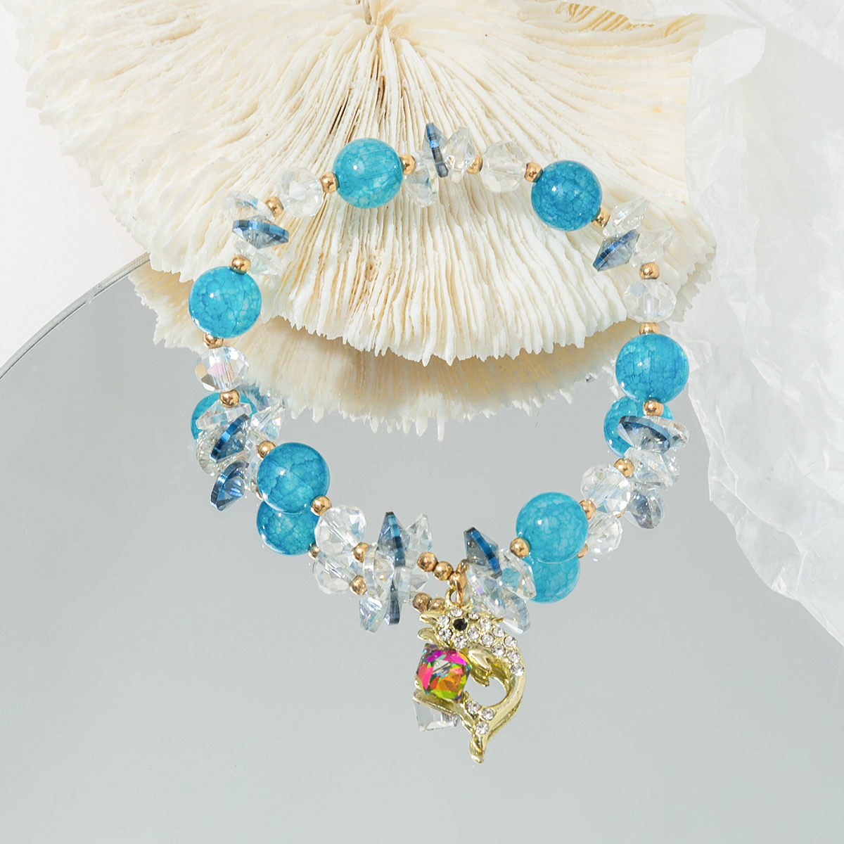 小狐狸手链女韩版森系小仙女水晶手饰品ins风小众设计串珠手串