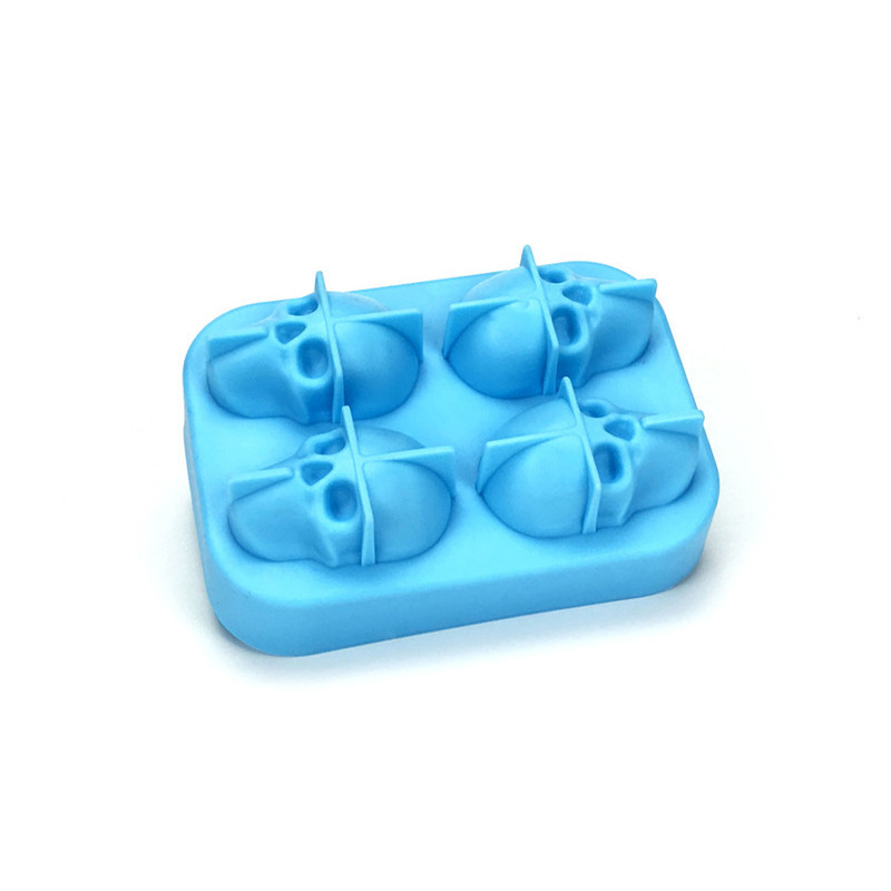 Creative four-hole skull silicone ice cube tray mold for summer diy, making your own ice cube tray whisky ice cube mold Item Picture