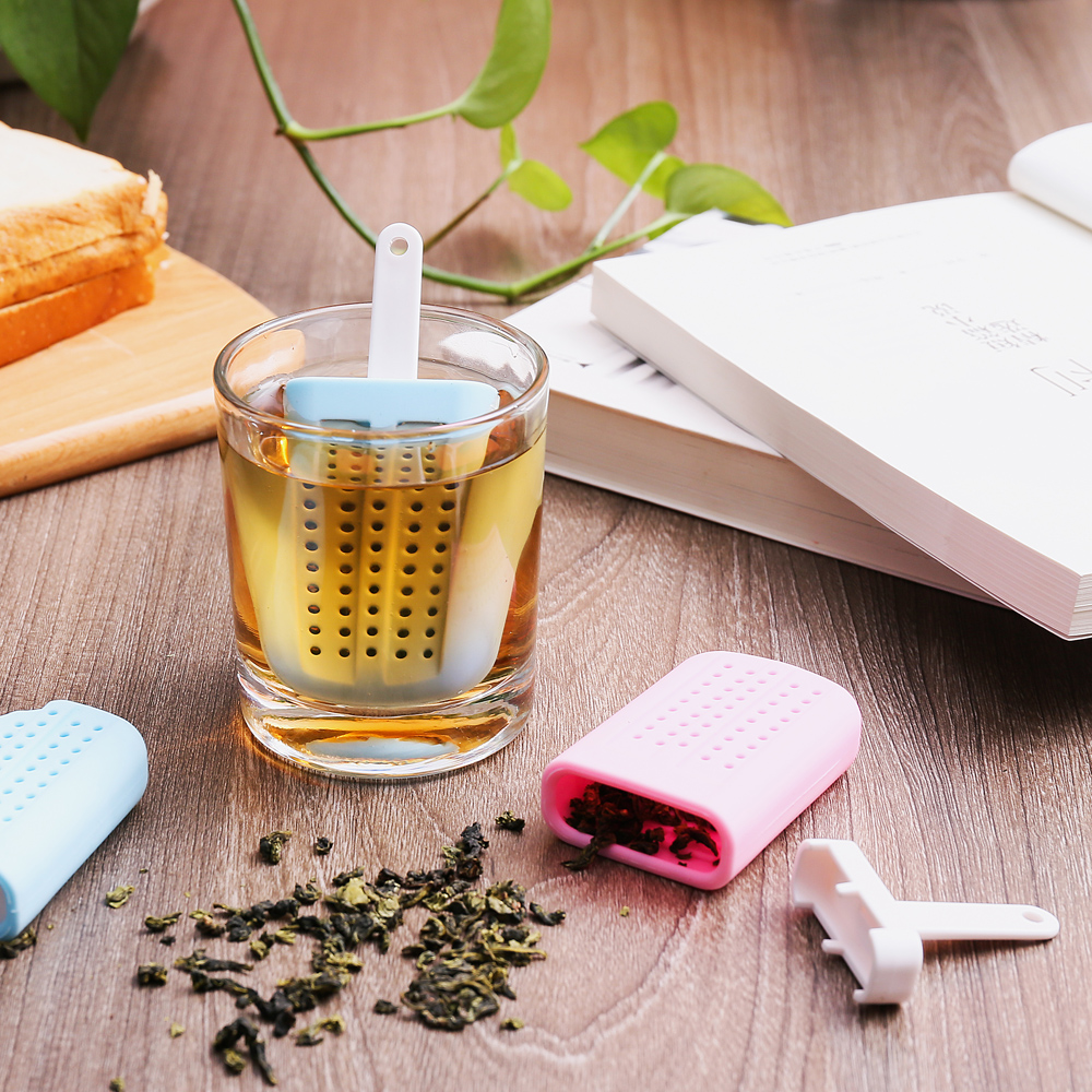 Wudie Sheng silicone popsic-shaped tea maker, tea filter, ice cream, tea strainer. Take a bite of the Popsicle, tea maker, tea residue filter details Picture