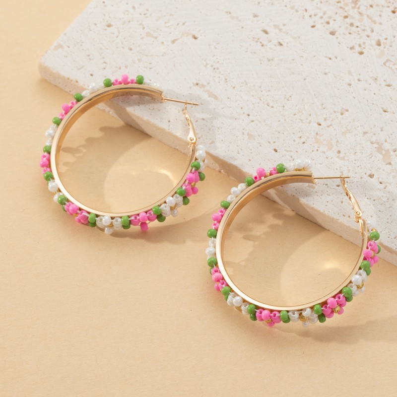 花卉耳环/串珠耳圈/装饰耳饰细节图