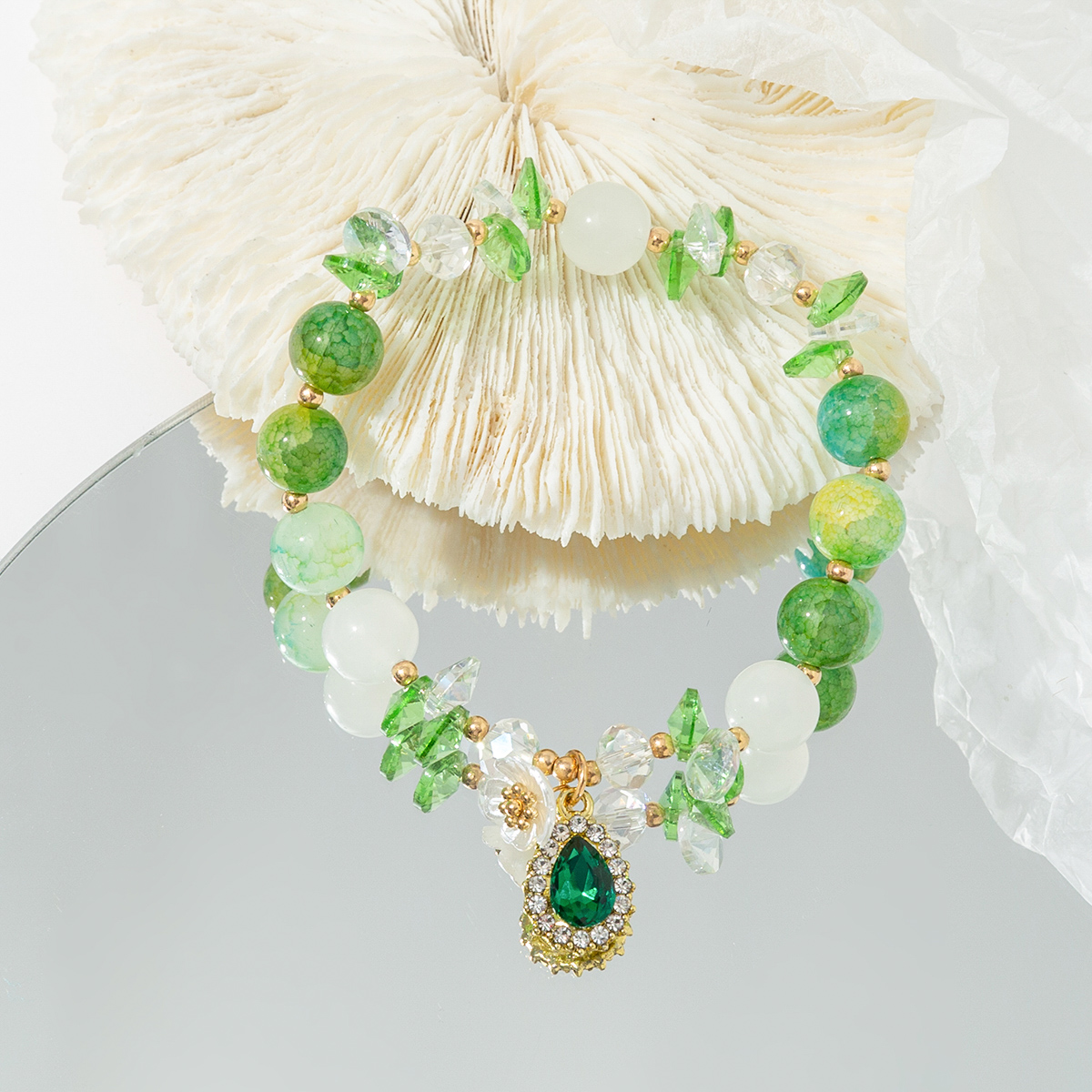 小水滴手链女韩版森系小仙女水晶手饰品ins风小众设计串珠手串