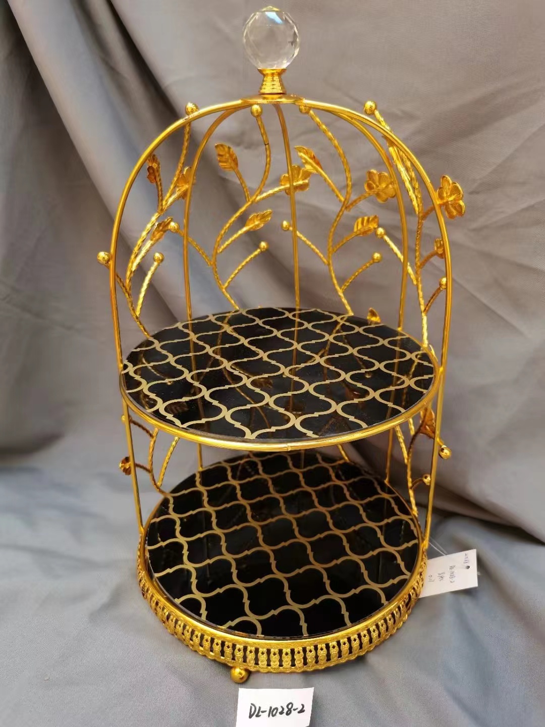 7鸟笼双层电镀摆件工艺品金色送人工艺品