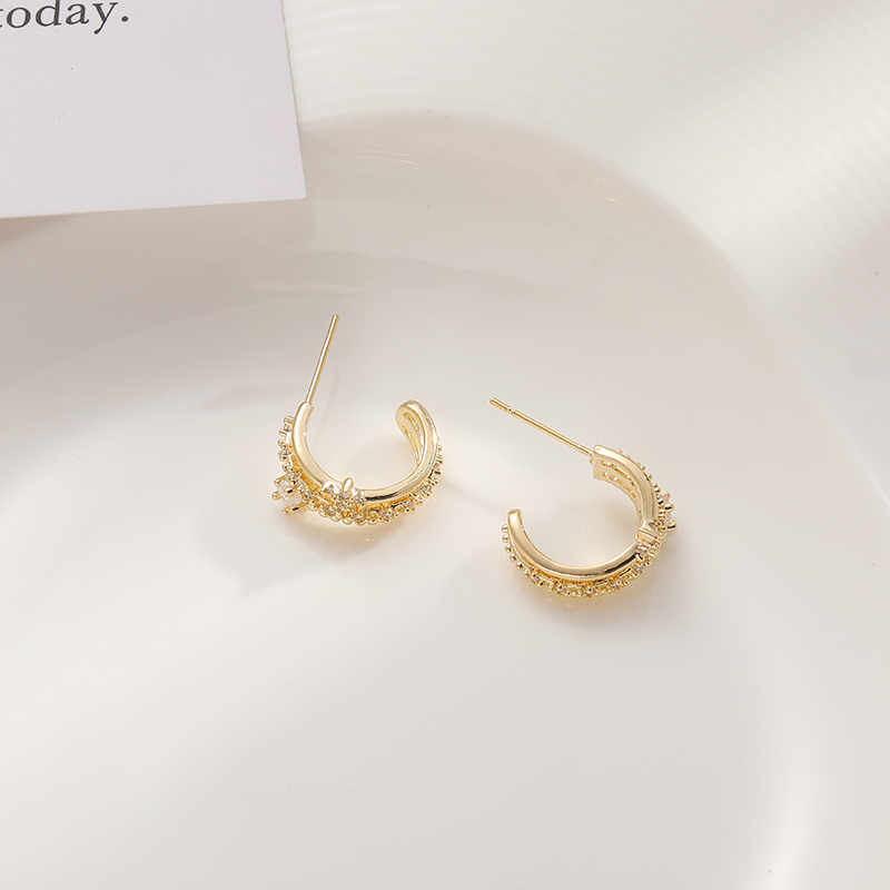 Korean-style fashionable, exquisite and simple "Full sky Star" small ear ring earrings, pendants and earrings, feathered butterfly details Picture