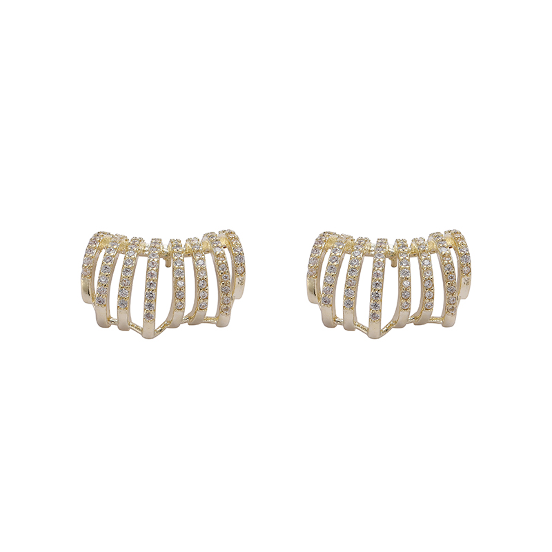 Korean-style fashionable, elegant and simple multi-claw grid earrings, stud earrings and butterfly accessories Item Picture