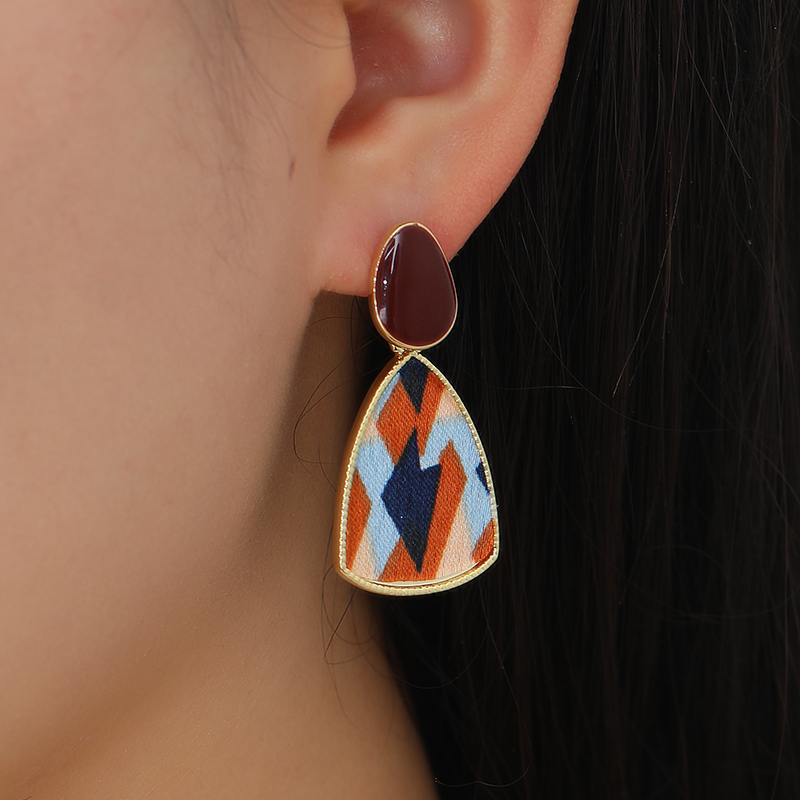 Korean-style fabric craftsmanship, color-blocking and splicing, fashionable and artistic earrings, stud earrings, and butterfly jewelry Application Scenario