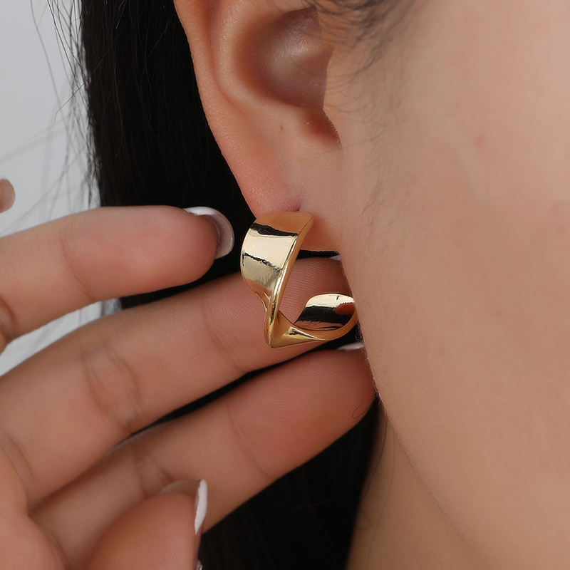 Korean-style fashionable, simple, exquisite and cold style metal temperament, versatile earrings, stud earrings and butterfly accessories Specification image