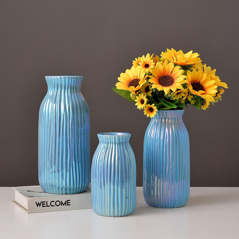 New Nordic simple and modern electroplated ceramic vases, living room dining table, home decoration items, wedding and hotel handicrafts Specification image