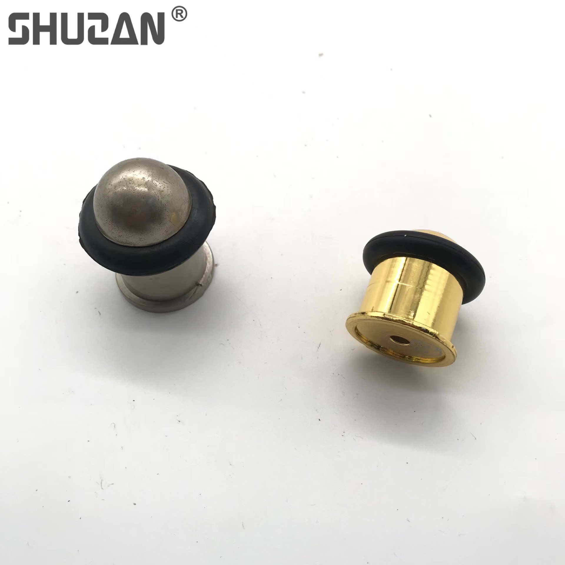 Shuzan high-quality brand door stop, stainless steel door stop without drilling, anti-collision door top, ground impact glass door, hardware accessories, anti-soil hanging door, Yemen model X001, other general hardware accessories 003 Application Scenario