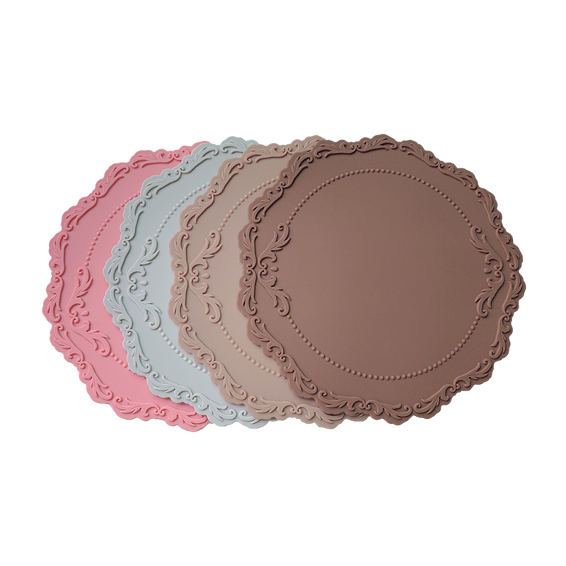 High-temperature resistant heat insulation pad, silicone anti-scald table mat, household thickened pad, coaster, plate and bowl mat, small embossed pattern table mat