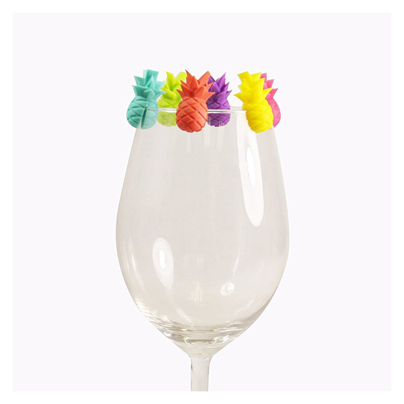 Copa de vino de piña de silicona creativa marcador de copa de vino de fiesta en casa bebida reconocedor de copa distinguir marcador de vino etiqueta