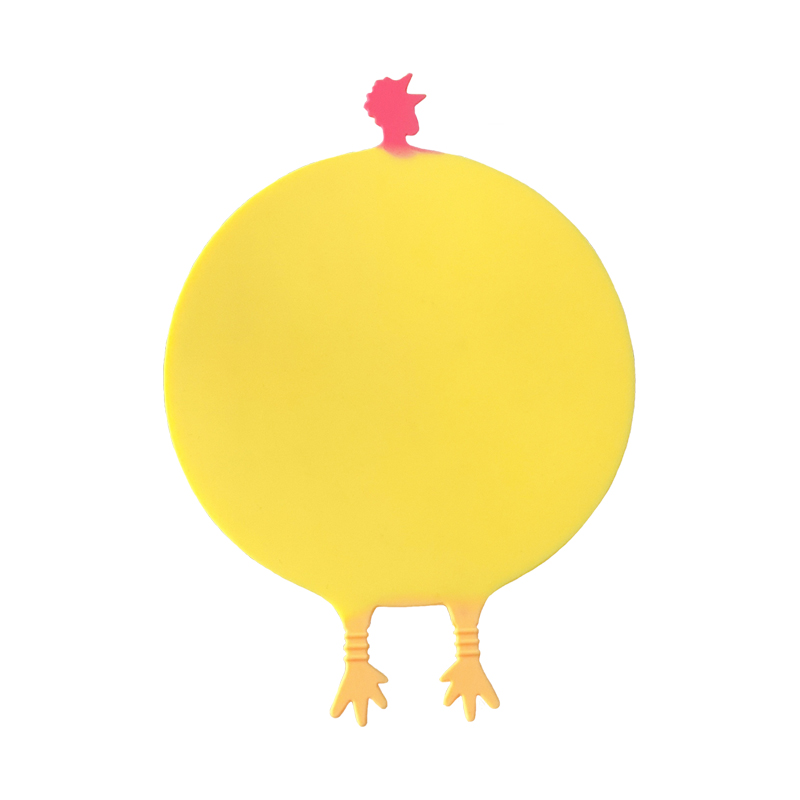 "Scream Chicken Coaster, Heat insulation pad, high-temperature resistant silicone, anti-scald table mat, cartoon table mat, household coaster, plate and bowl mat. Item Picture