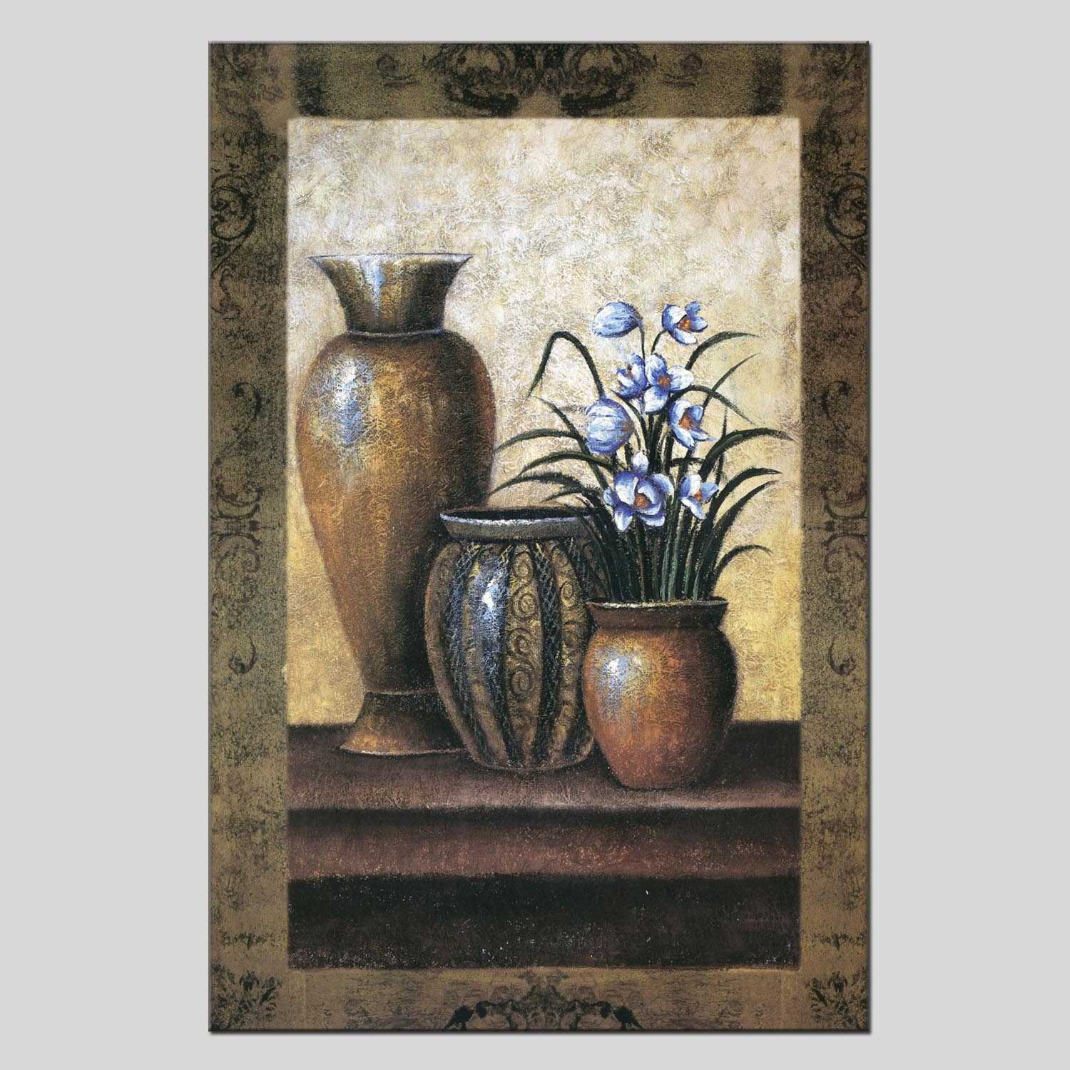 Jarrón pintura decorativa pintura al óleo apartamento hotel con pintura una pieza fábrica de generación de cabello oilpainting sala de estar comedor tríptico pintura decorativa paisaje abstracto estilo moderno pintura al óleo personalizable varios estilos nueve esencies details Picture