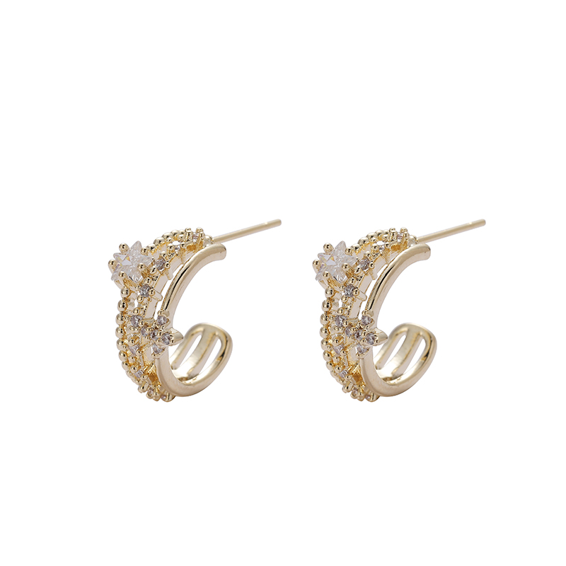 Korean-style fashionable, exquisite and simple "Full sky Star" small ear ring earrings, pendants and earrings, feathered butterfly Item Picture