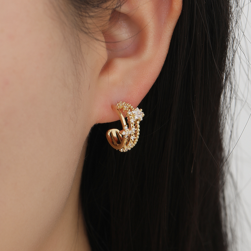Korean-style fashionable, exquisite and simple "Full sky Star" small ear ring earrings, pendants and earrings, feathered butterfly Application Scenario