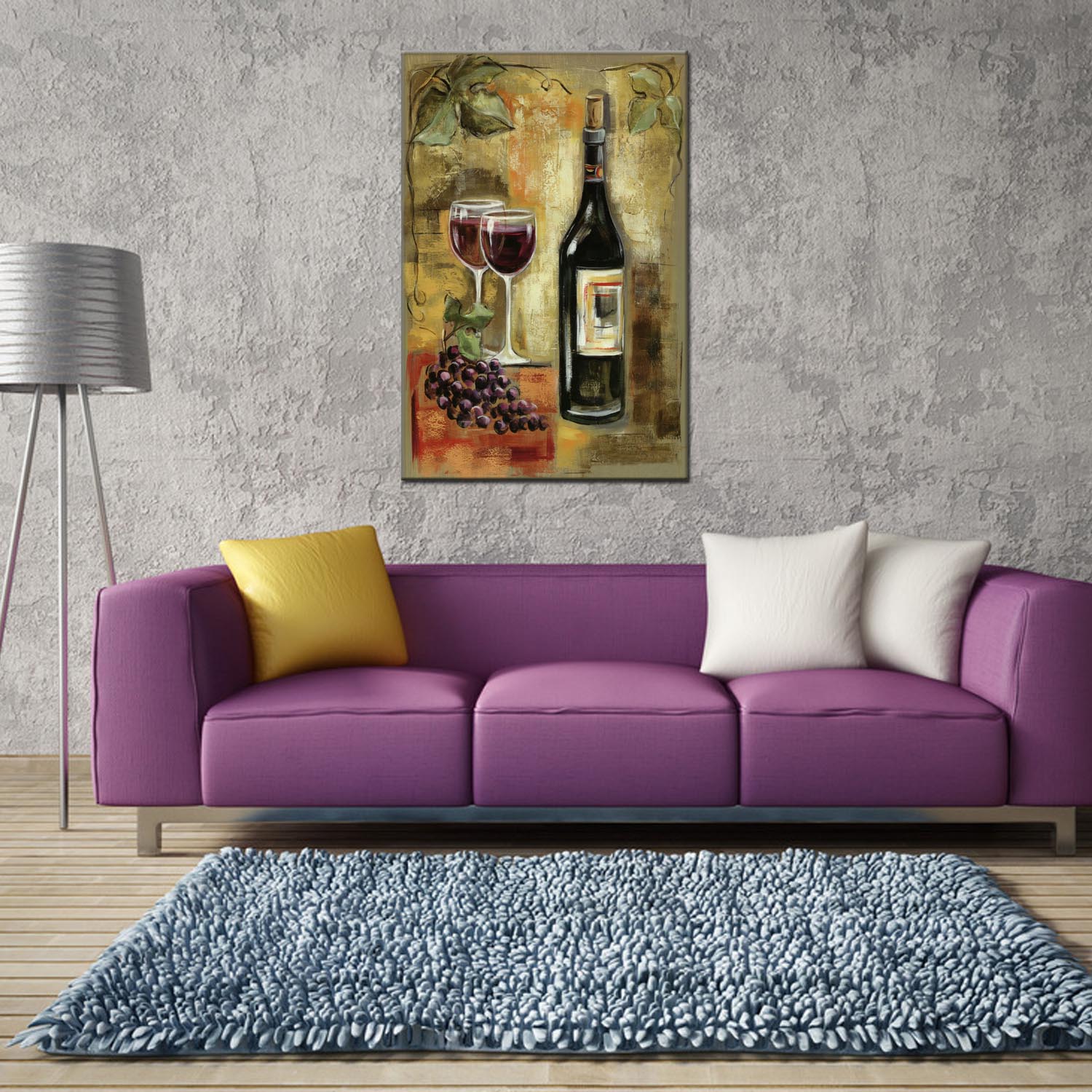 Wine bottle series oilpainting decorative paintings, apartment and hotel matching paintings, one-piece consignment factory, oilpainting, living room and dining room triptyl decorative paintings, landscape abstract modern style, customizable oilpainting styles, Jiusheng Specification image