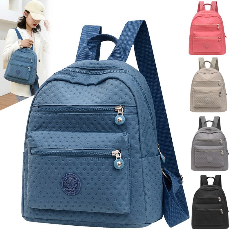 Korean-style simple and fashionable travel and shopping women's backpack, nylon bag, casual backpack, new women's bag, waterproof Oxford fabric, large capacity, multi-purpose women's bag