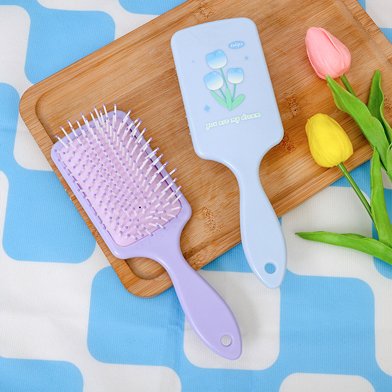 Tulip fragrance air bag massage comb for women, home air cushion comb with fragrance, plastic hair smoothing comb, hair care comb Item Picture