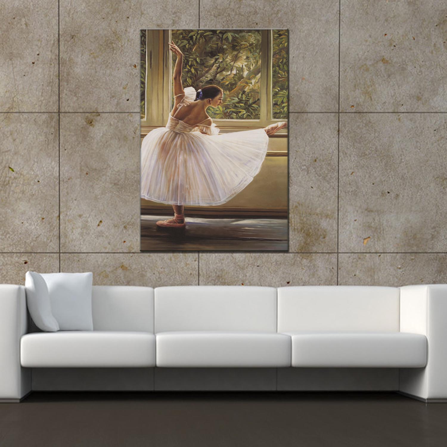 Figure 2 oilpainting Decorative painting, apartment hotel matching painting, one-piece consignment factory, Oil painting, living room and dining room triptyl decorative painting, landscape abstract, modern style, customizable, various oilpainting styles, Jiusheng Application Scenario
