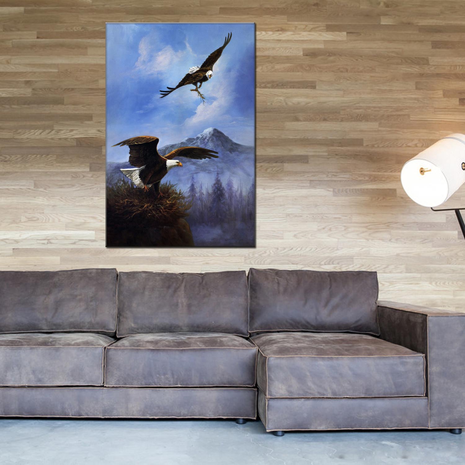 Animal oilpainting decorative paintings, apartment and hotel matching paintings, one-piece consignment factory, oilpainting, living room and dining room triptyl decorative paintings, landscape abstract modern style, customizable oilpainting styles, Jiusheng Specification image