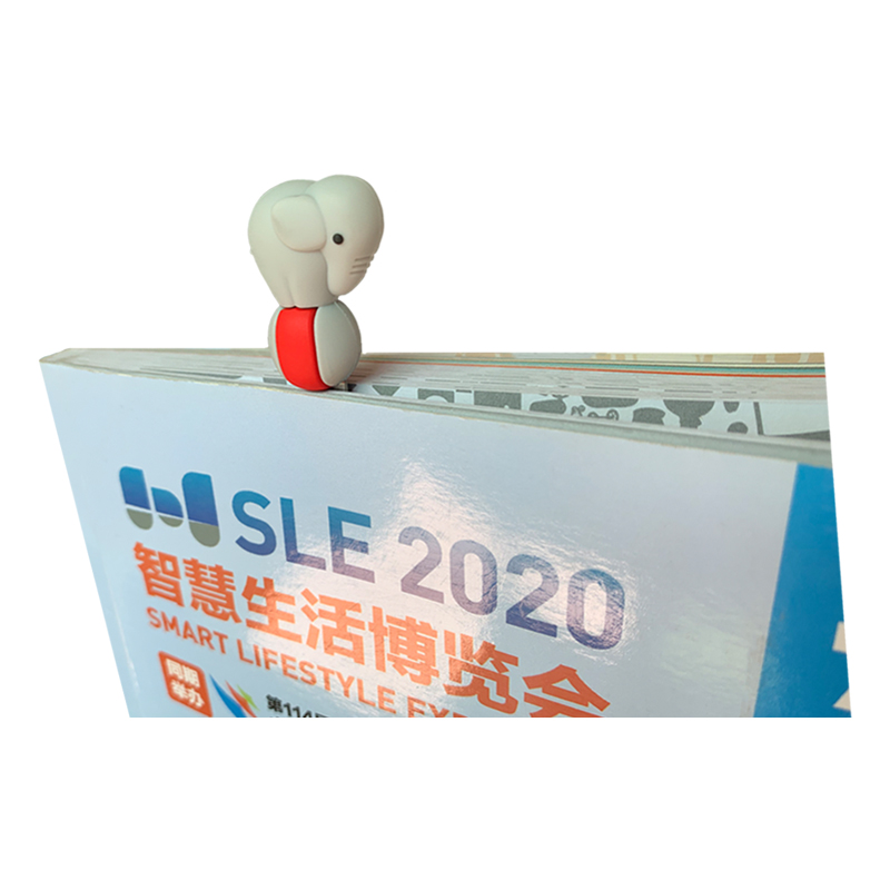 创意大象书签可爱的3D立体页面夹分页器趣味阅读记事书本标签文具
