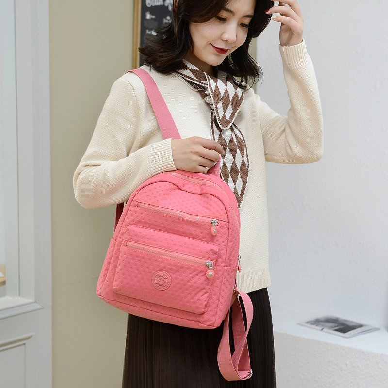 Korean-style simple and fashionable travel and shopping women's backpack, nylon bag, casual backpack, new women's bag, waterproof Oxford fabric, large capacity, multi-purpose women's bag Item Picture