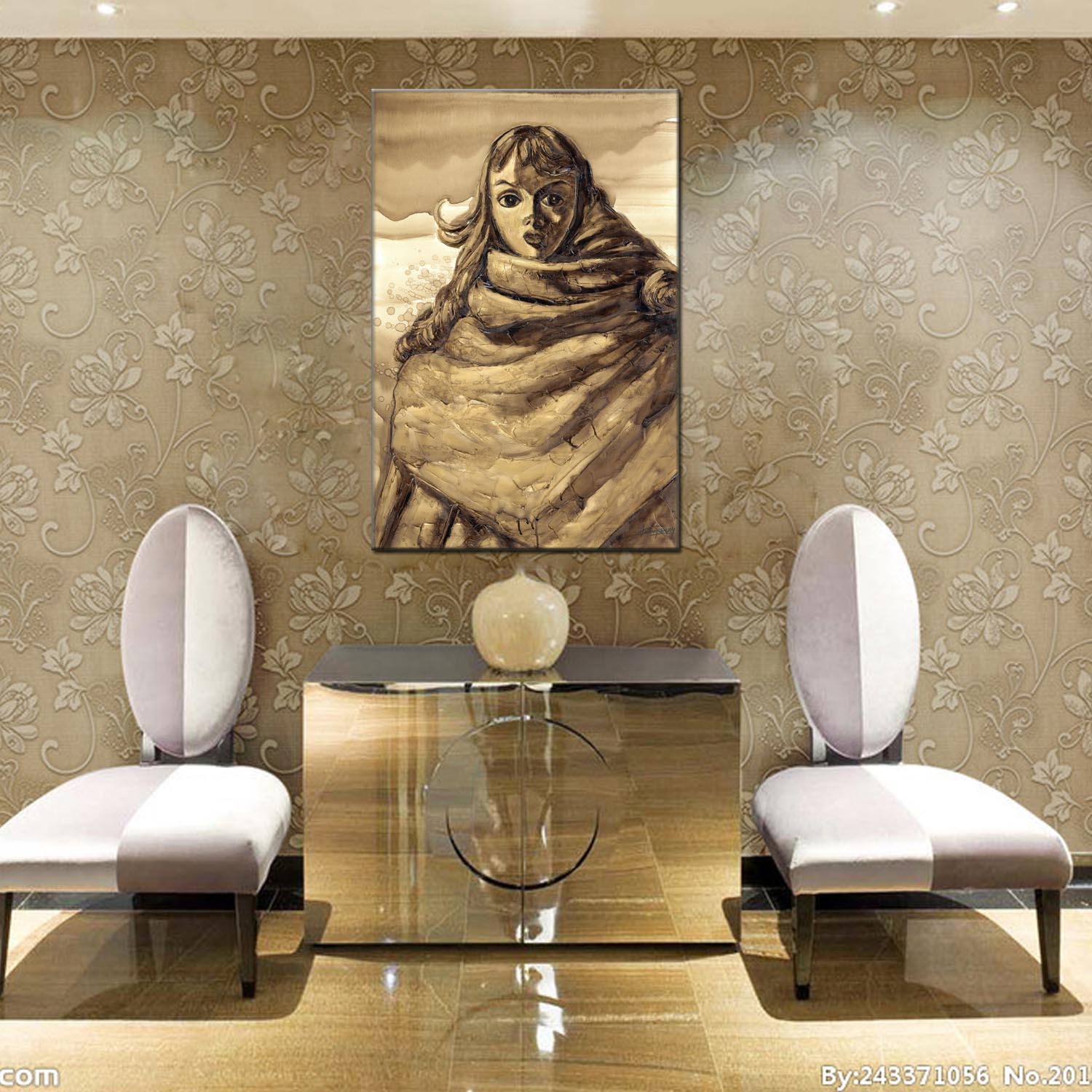 Figure oilpainting decorative paintings, apartment and hotel matching paintings, one-piece consignment factory, oilpainting, living room and dining room triptyl decorative paintings, landscape abstract modern style, customizable oilpainting styles, Jiusheng Item Picture