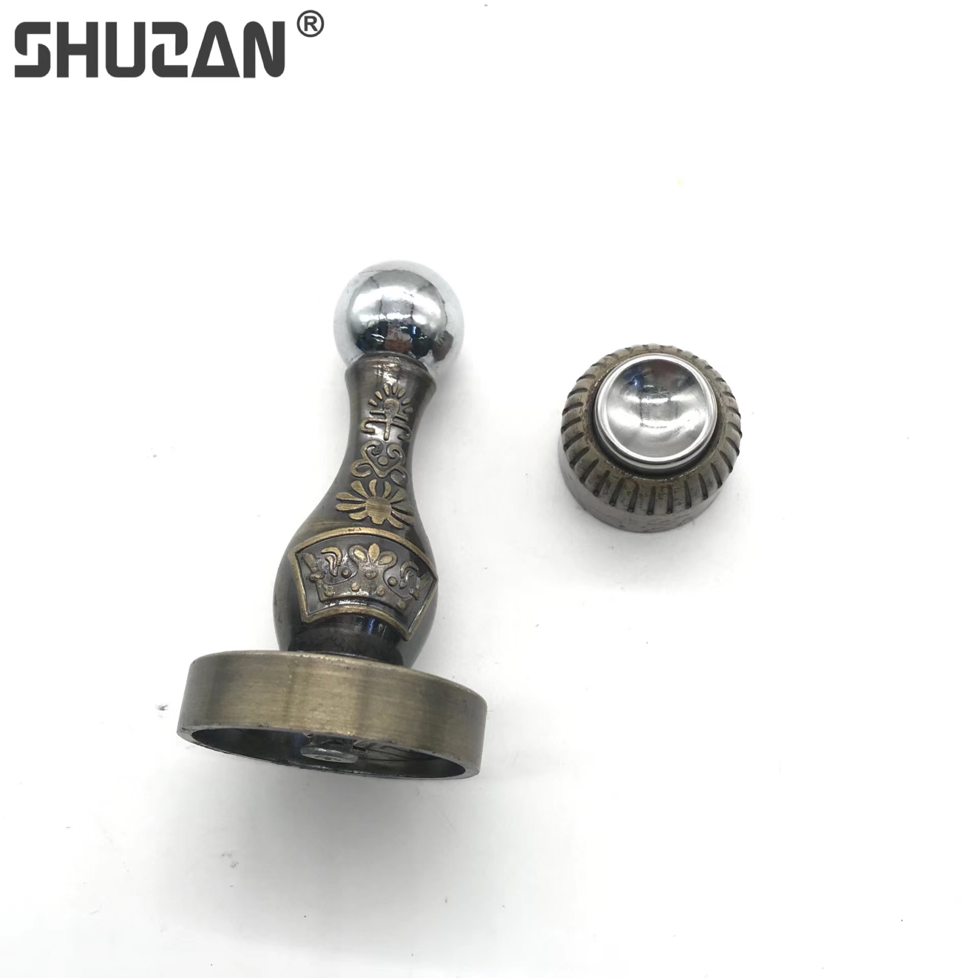 Shuzan stainless steel door, strong magnetic floor suction, bronze color, yellow, red, antique color, silent wooden door, wall suction, anti-collision universal hardware accessories Specification image