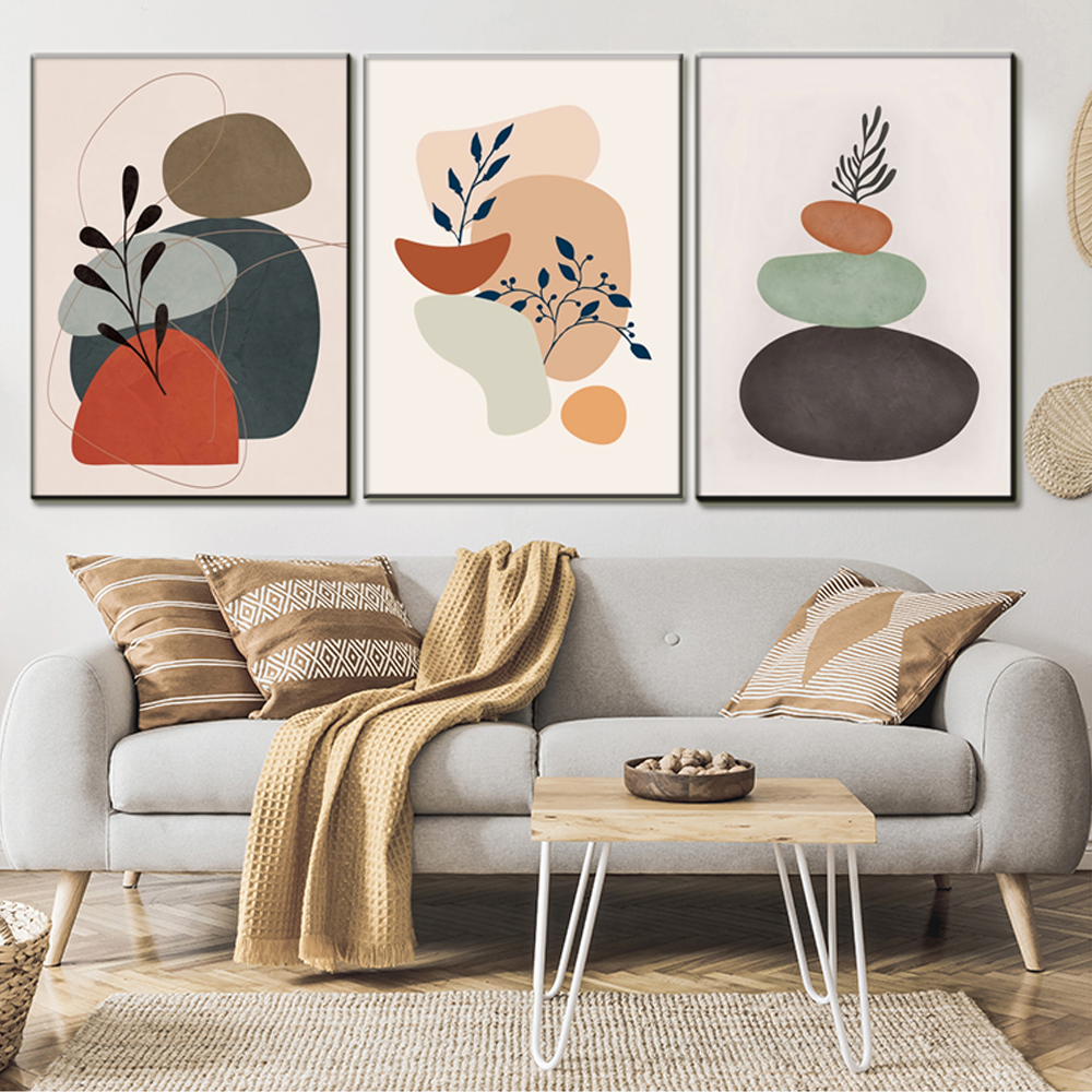 Tríptico pintura decorativa pintura al óleo apartamento hotel con pintura una pieza fábrica de generación de cabello oilpainting sala de estar comedor tríptico pintura decorativa paisaje abstracto estilo moderno personalizable varios estilos de pintura al óleo nueve esencies