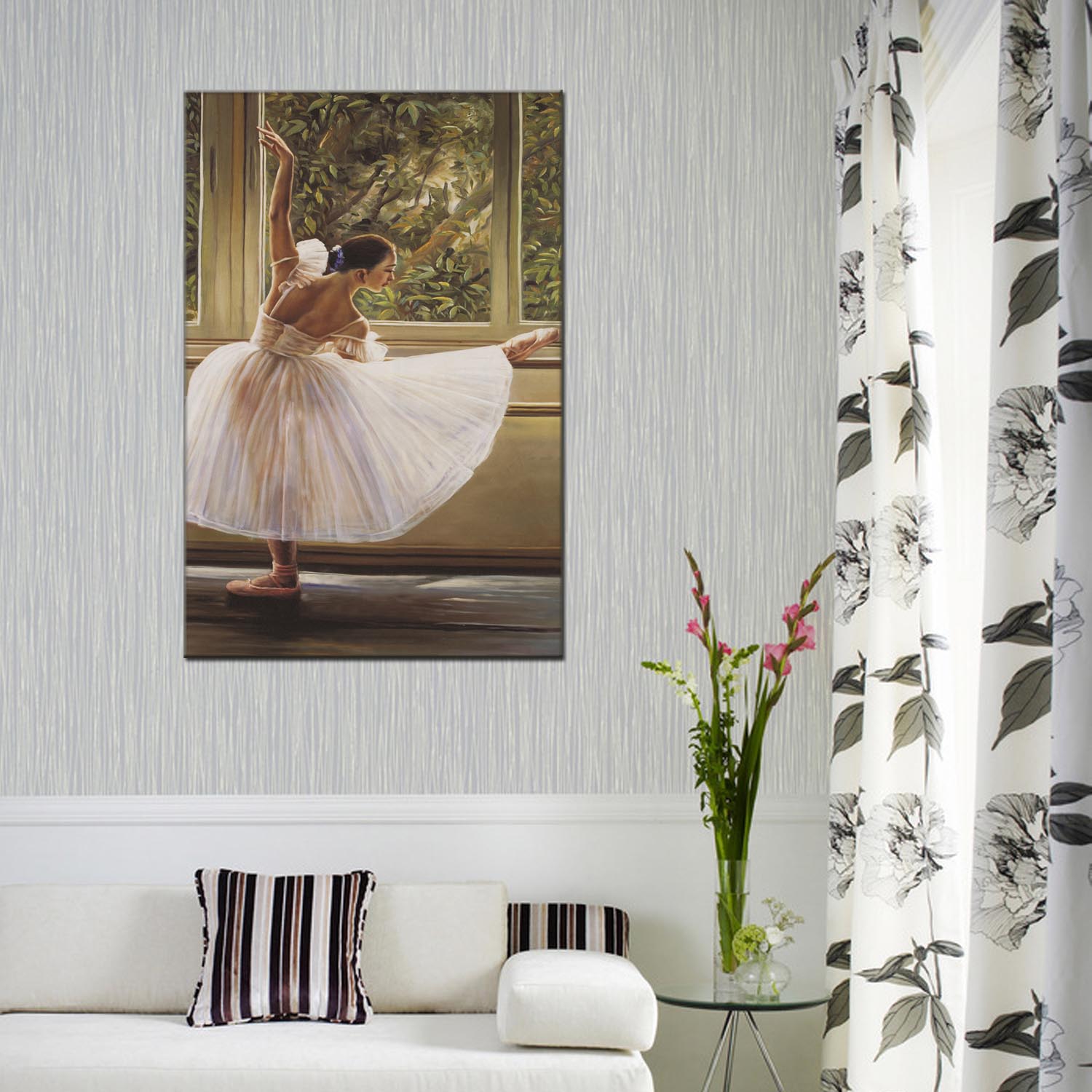 Figure 2 oilpainting Decorative painting, apartment hotel matching painting, one-piece consignment factory, Oil painting, living room and dining room triptyl decorative painting, landscape abstract, modern style, customizable, various oilpainting styles, Jiusheng details Picture