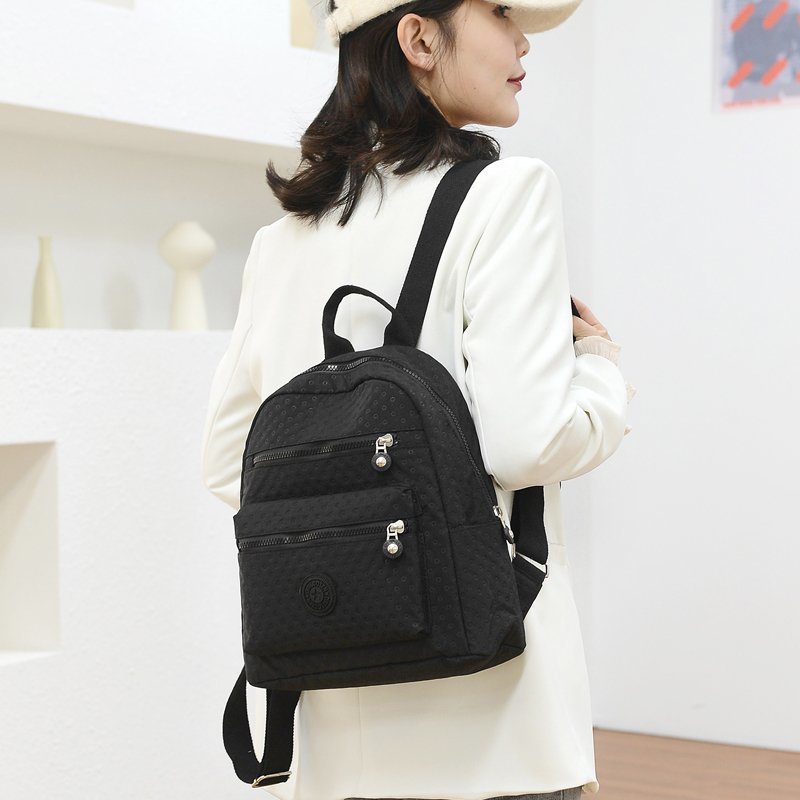 Korean-style simple and fashionable travel and shopping women's backpack, nylon bag, casual backpack, new women's bag, waterproof Oxford fabric, large capacity, multi-purpose women's bag Specification image