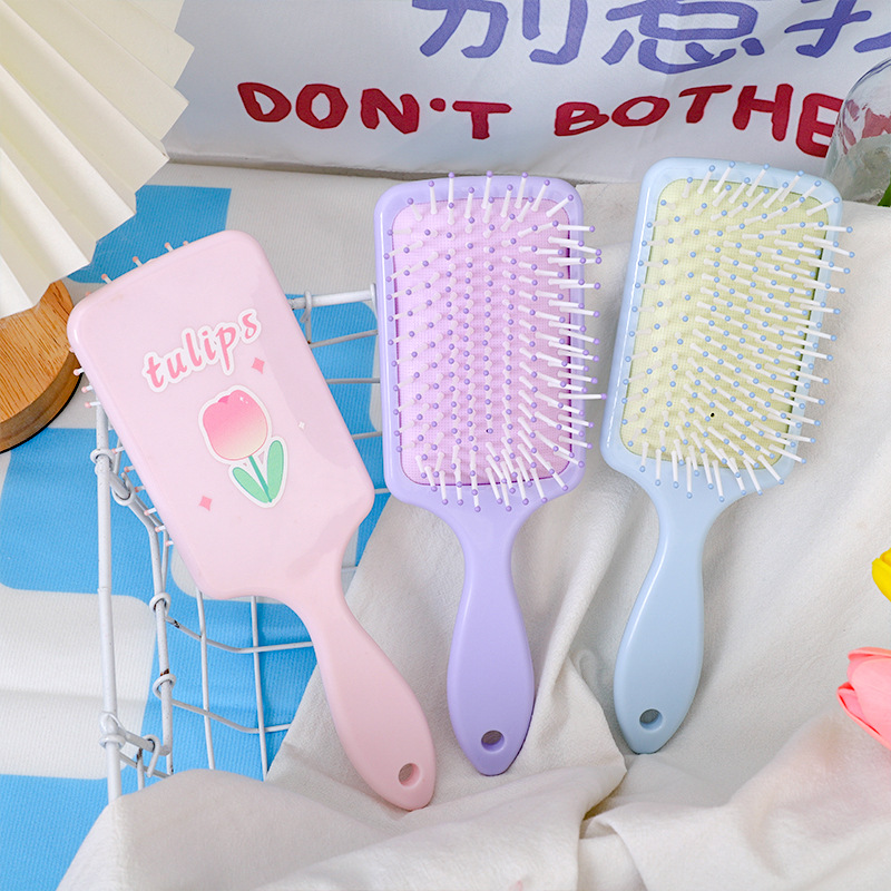 Tulip fragrance air bag massage comb for women, home air cushion comb with fragrance, plastic hair smoothing comb, hair care comb