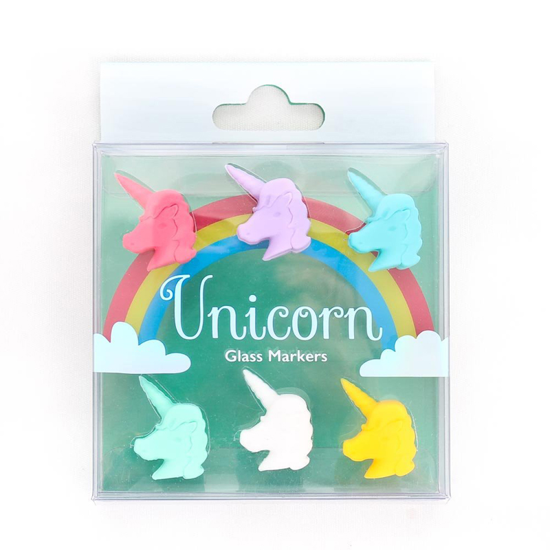 Unicorn Wine Glass Mark drinking marker Creative Silicone wine Glass Identification and Differentiation Device Wine Label 6pc set Application Scenario