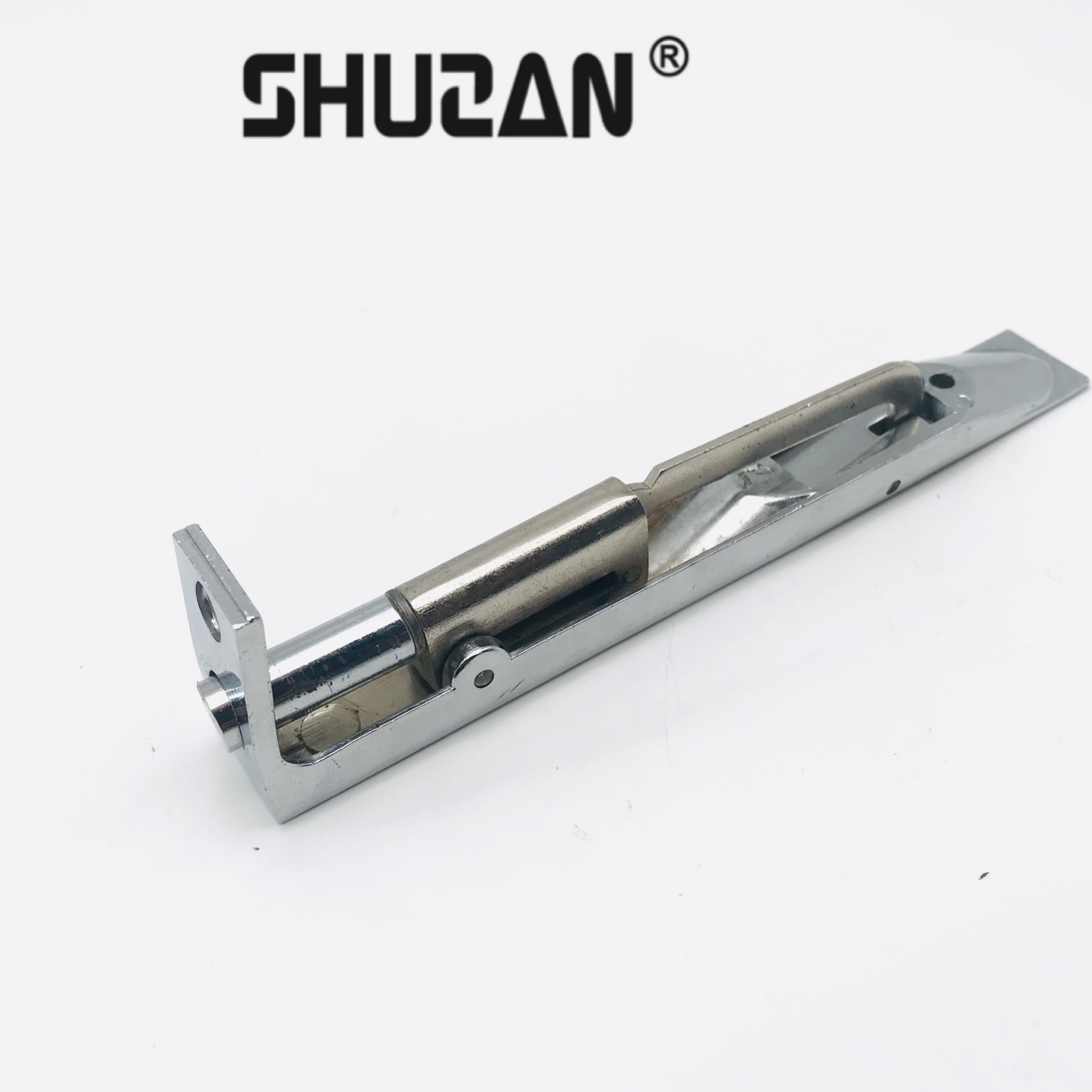 Shuzan 304 stainless steel thickened concealed latch wooden door, double door, top and bottom latch fireproof door, dust cover, model CS300, hardware accessories 003
