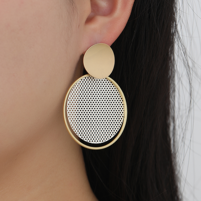 Korean fashion style, exaggerated hollowed-out mesh, cold style earrings and pendants, feathered butterfly Specification image